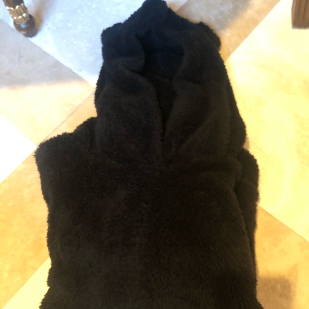 fuzzy black hoodie with bear ears